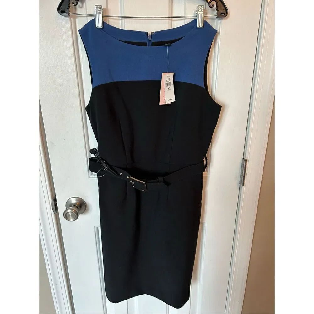 Banana republic black and blue work dress size 4petite
